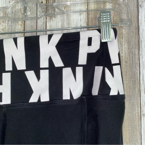 Pink Black Banded Logo Leggings - Picture 2 of 5